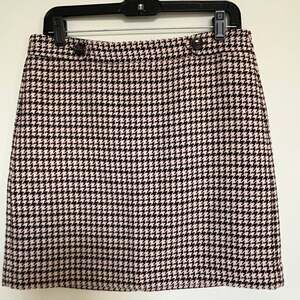 Ann‎ Taylor Loft Houndstooth Wool Blend Mini Skirt